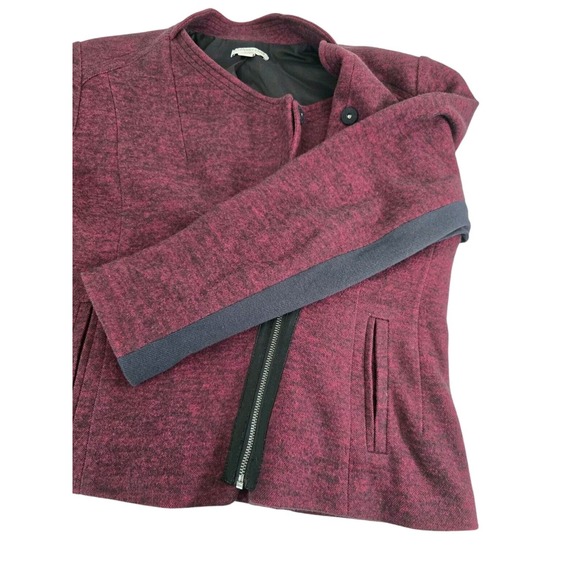 Vintage Coldwater Creek Womens Half Zip Biker Moto Jacket Size 16‎ Shoulder Pads - Picture 7 of 10